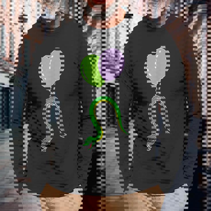 誕生日バルーン付き蛇 長袖Tシャツ 高齢者への贈り物