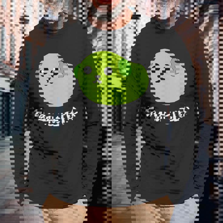 豆柴 枝豆豆 可愛い 長袖Tシャツ 高齢者への贈り物