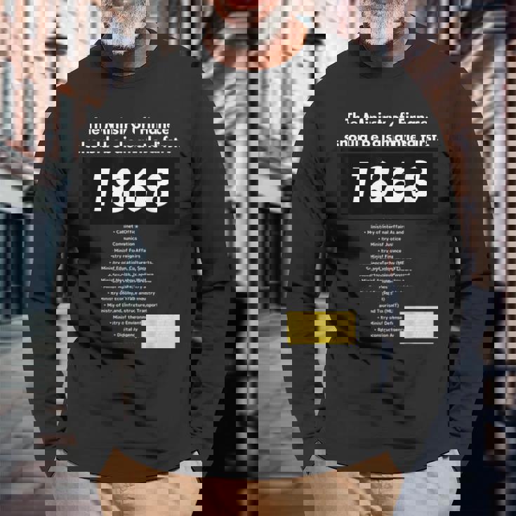 財務省解体dissolution Of The Ministry Of Finance 長袖Tシャツ 高齢者への贈り物