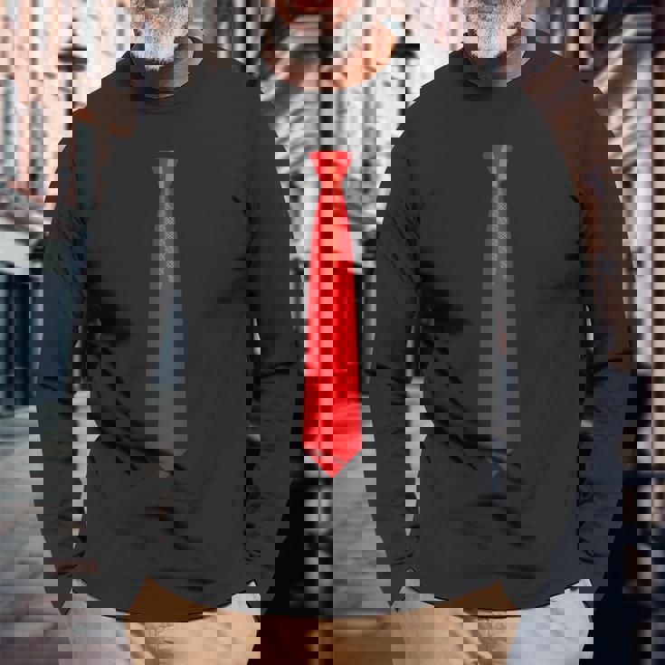 赤いネクタイ、ネクタイファニードレス 長袖Tシャツ 高齢者への贈り物