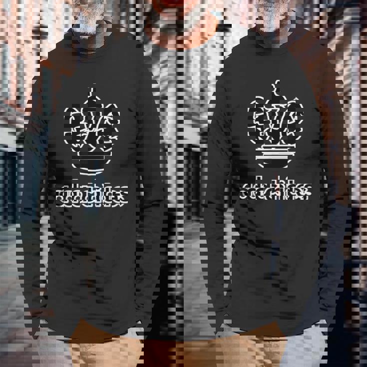 足立です Adachides《23区》足立区 パロディ ブランド【ロゴ ブラック 黒】ジモティ 地元愛 面白 長袖Tシャツ 高齢者への贈り物