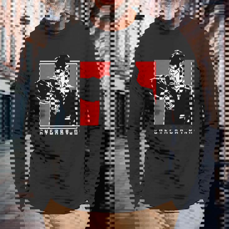 路上の能劇 伝統・現代美術 長袖Tシャツ 高齢者への贈り物