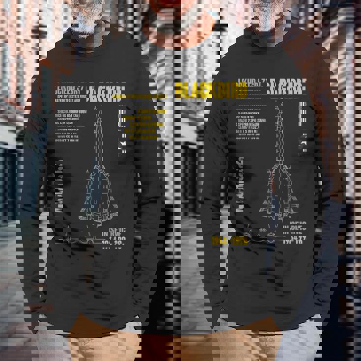 軍用航空機 ロッキードr-71 ブラックバード Usaf 長袖Tシャツ 高齢者への贈り物