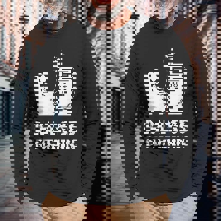 透析tシャツ 透析患者用 透析は排水 長袖Tシャツ 高齢者への贈り物