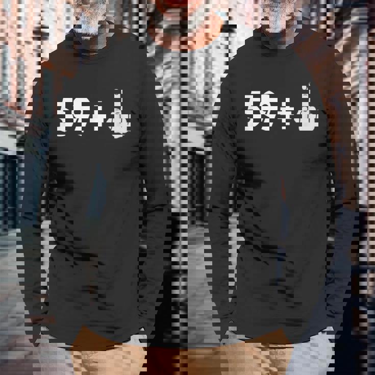 還暦 還暦祝い 面白いtシャツ 60歳 ミドルフィンガー メンズ 男性 おもしろ 面白い 服 父の日 ネタ 長袖Tシャツ 高齢者への贈り物