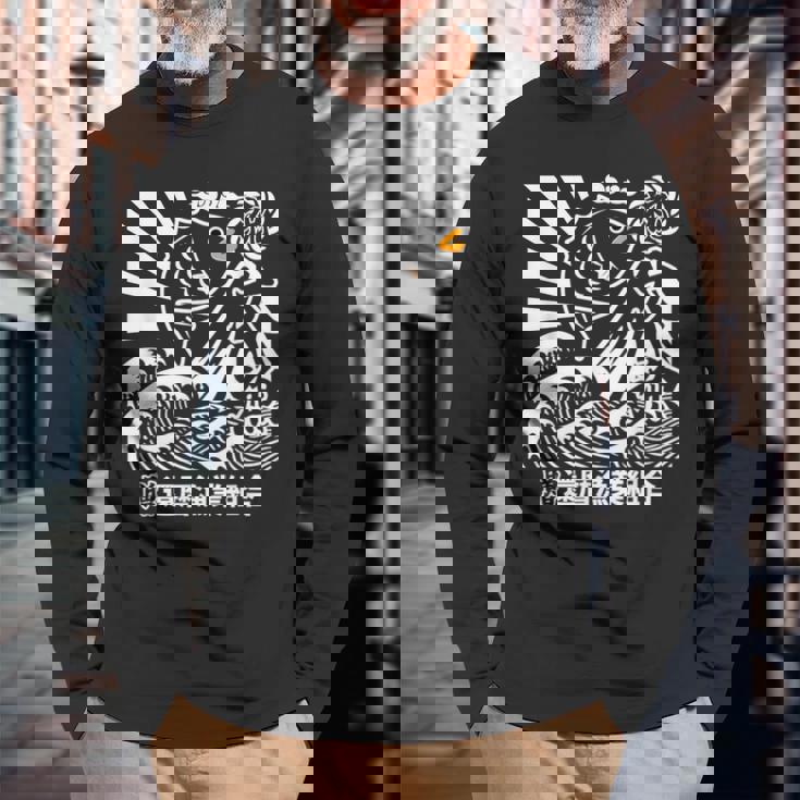 還暦祝い めで鯛大漁旗 お祝い 長寿祝い 縁起物 魚釣り おもしろ 長袖Tシャツ 高齢者への贈り物