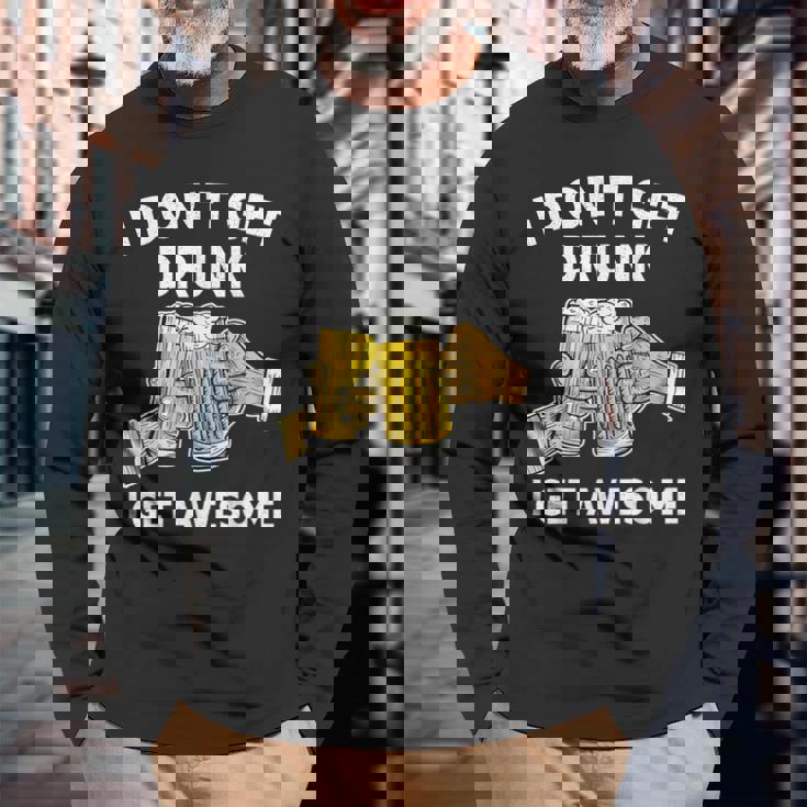 酔わないで最高になる-面白いアルコール 長袖Tシャツ 高齢者への贈り物