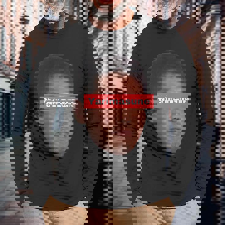 野獣先輩 やりますねぇ！ Yarimasune 長袖Tシャツ 高齢者への贈り物