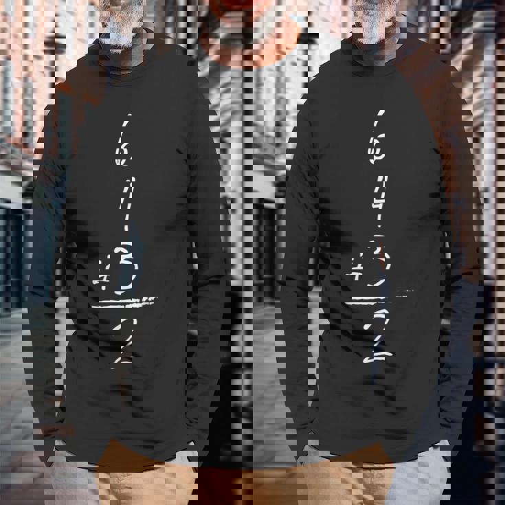 野球にインスパイアされた数学6 4 3 2 ダブルプレイソフトボールゲームtシャツ 長袖Tシャツ 高齢者への贈り物