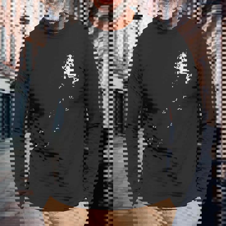 野生動物 足跡 水陸両用 カエル 熱帯雨林 カエル 長袖Tシャツ 高齢者への贈り物