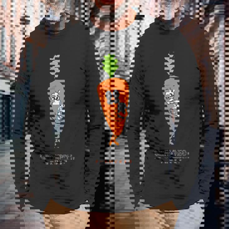 野菜 キャラクター 豊作 ロマネスコ にんじん 畑 長袖Tシャツ 高齢者への贈り物