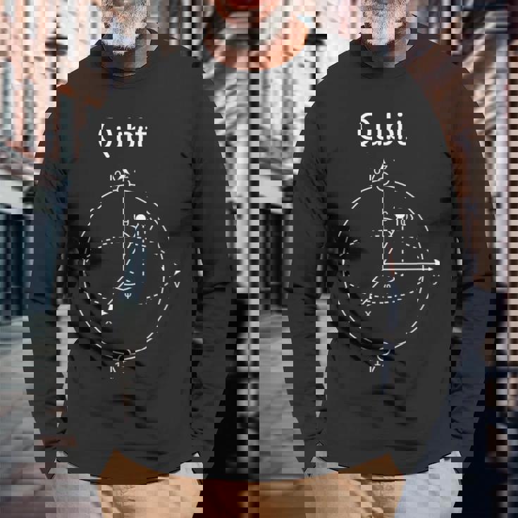 量子ビット量子ビット 長袖Tシャツ 高齢者への贈り物