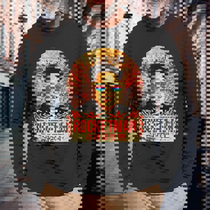 金正恩ロケットマンミサイルマン北朝鮮北朝鮮 長袖Tシャツ 高齢者への贈り物