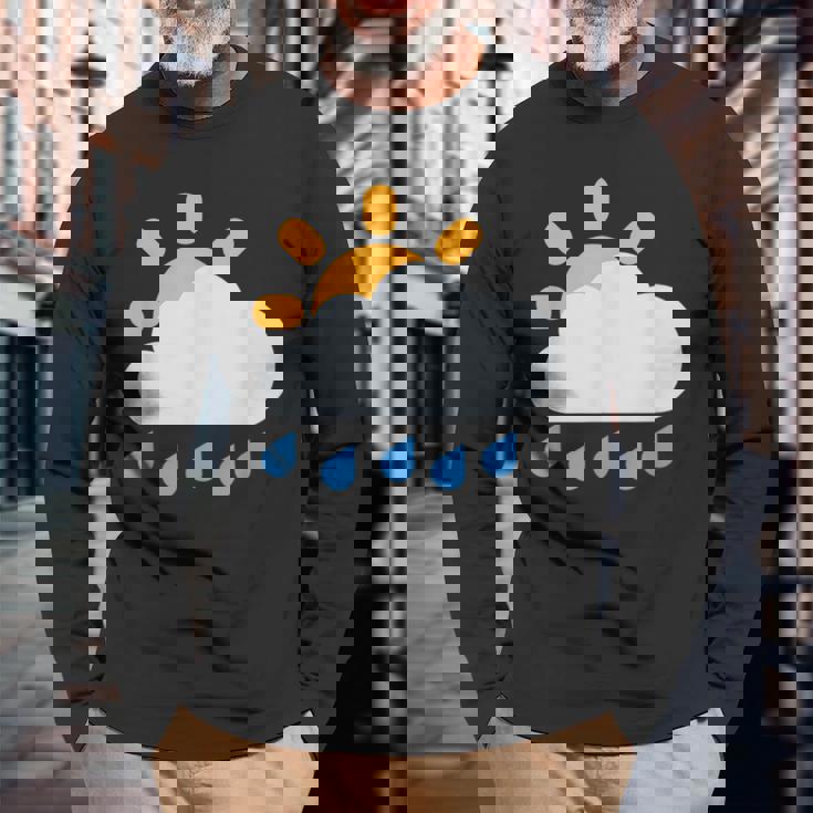 雨雲の向こうの太陽 長袖Tシャツ 高齢者への贈り物