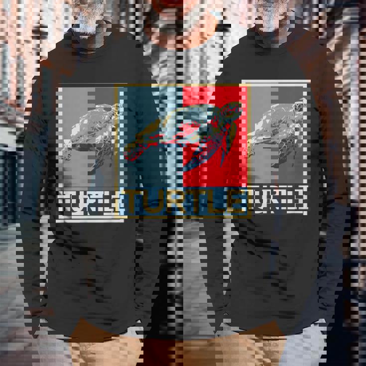 面白tシャツ 海 カメ 亀 おもしろ かわいい グッズ 服 ネタ メンズ オリジナル 夏 長袖Tシャツ 高齢者への贈り物