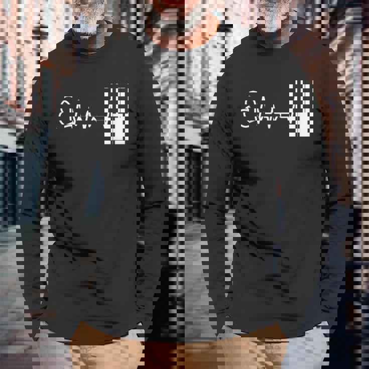 面白い ピアノ 音楽 ピアノ ギフト ピアニスト 長袖Tシャツ 高齢者への贈り物