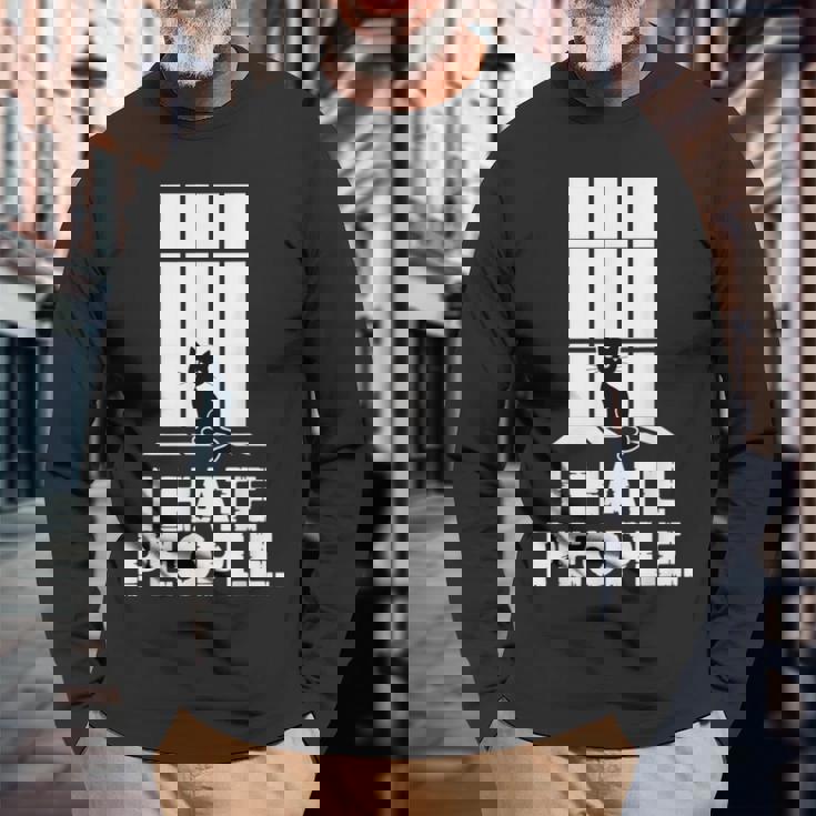 面白い 黒猫 反社会的ユーモア キティ 恋人 猫 ママ&パパ 長袖Tシャツ 高齢者への贈り物