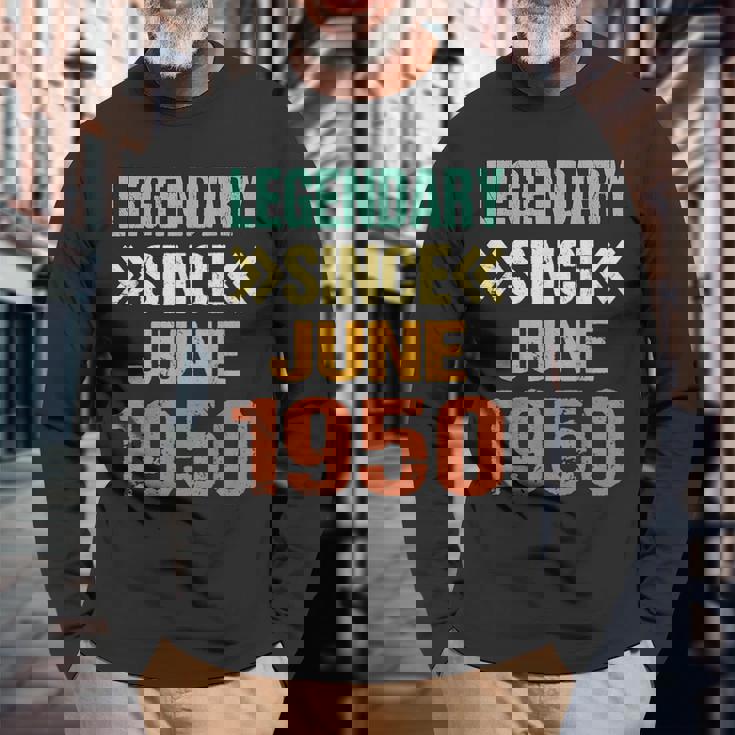 面白い75歳の誕生日 6月生まれの伝説 1950年6月以来 長袖Tシャツ 高齢者への贈り物