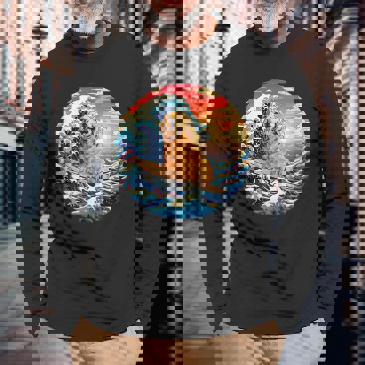 面白いtシャツ ゴールデンレトリバー 犬 イヌ メンズ 犬好き グッズ かわいい おもしろ 面白い 服 ネタ 長袖Tシャツ 高齢者への贈り物