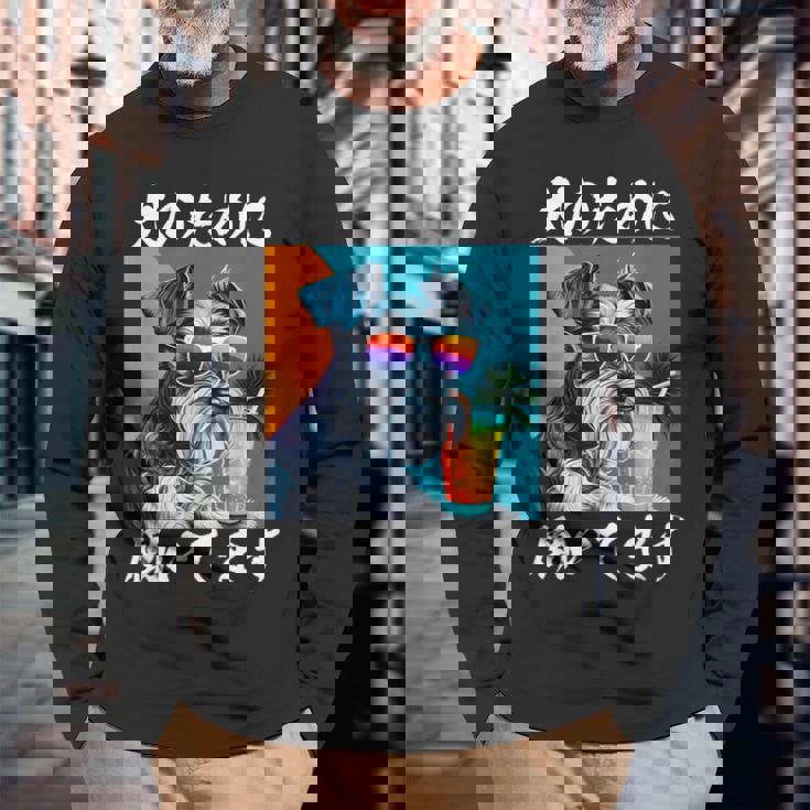 面白いtシャツ シュナウザー イヌ わんこ メンズ 犬好き グッズ おもしろ 面白い 服 ネタ わんこ 長袖Tシャツ 高齢者への贈り物