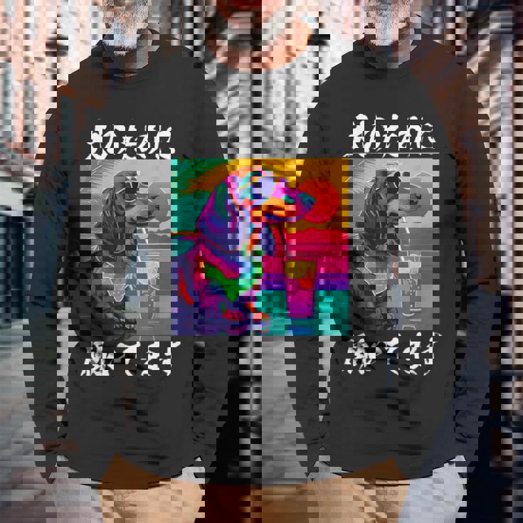 面白いtシャツ ダックスフンド イヌ わんこ メンズ 犬好き グッズ おもしろ 面白い 服 ネタ わんこ 長袖Tシャツ 高齢者への贈り物