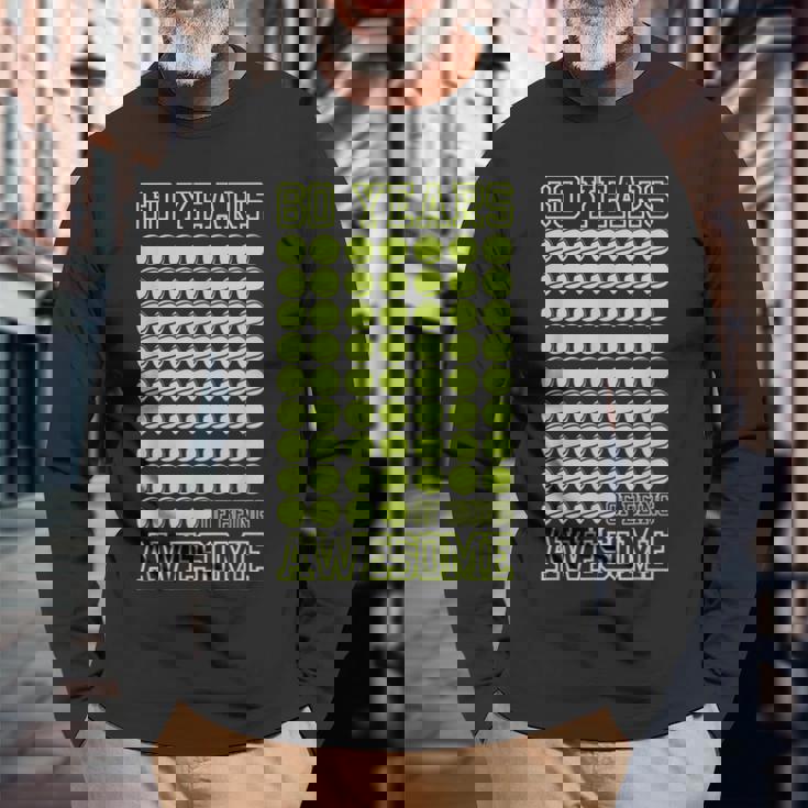 面白いtシャツ テニス 還暦祝い 60歳 父の日 テニス部 おもしろ 服 メンズ おもしろグッズ 大人 ネタ 長袖Tシャツ 高齢者への贈り物