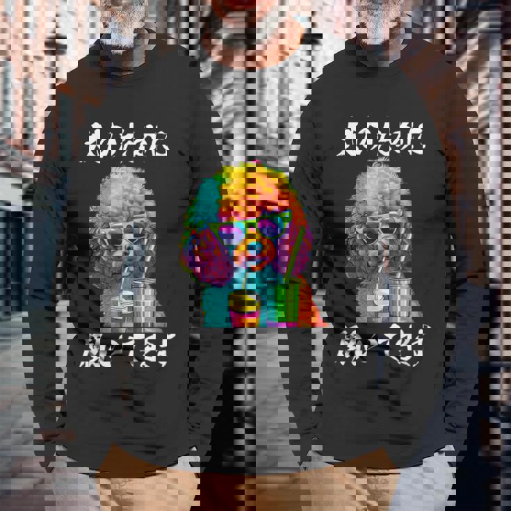 面白いtシャツ トイプードル イヌ わんこ メンズ 犬好き グッズ おもしろ 面白い 服 ネタ わんこ 長袖Tシャツ 高齢者への贈り物