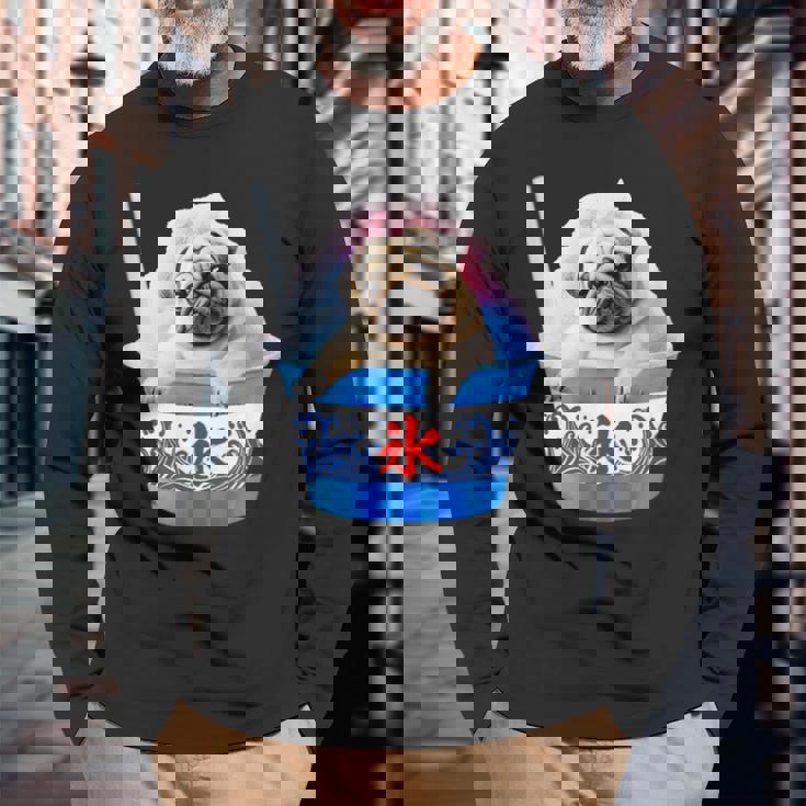 面白いtシャツ パグ かき氷 イヌ メンズ 犬好き グッズ かわいい おもしろ 面白い 服 ネタ 夏 長袖Tシャツ 高齢者への贈り物