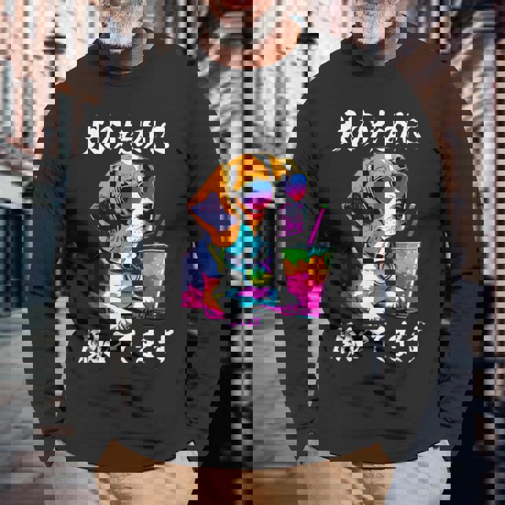 面白いtシャツ ビーグル イヌ わんこ メンズ 犬好き グッズ おもしろ 面白い 服 ネタ わんこ 長袖Tシャツ 高齢者への贈り物