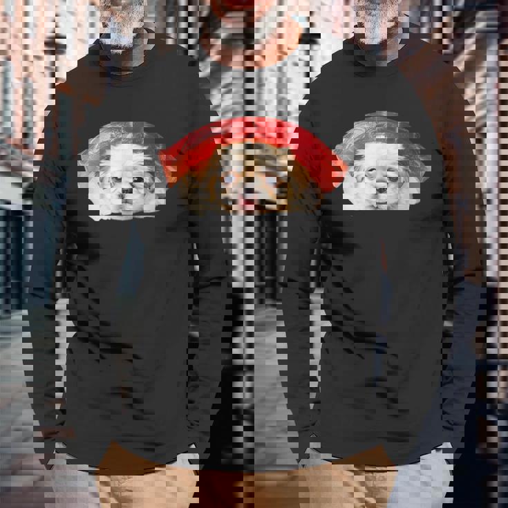 面白いtシャツ ペキニーズ 犬 イヌ 寿司 メンズ 犬好き グッズ かわいい おもしろ 面白い 服 ネタ 長袖Tシャツ 高齢者への贈り物