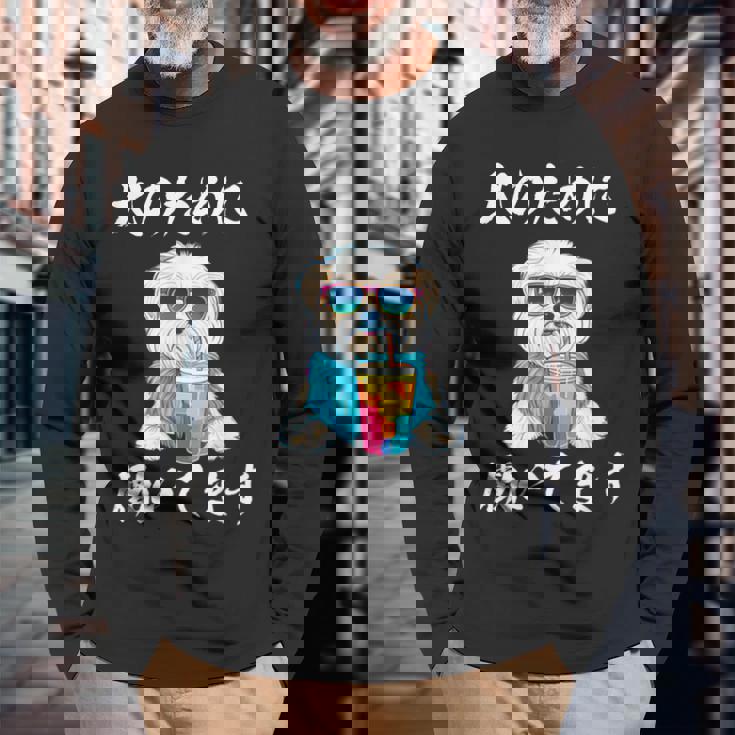 面白いtシャツ マルチーズ 犬 イヌ わんこ メンズ 犬好き グッズ おもしろ 面白い 服 ネタ わんこ 長袖Tシャツ 高齢者への贈り物