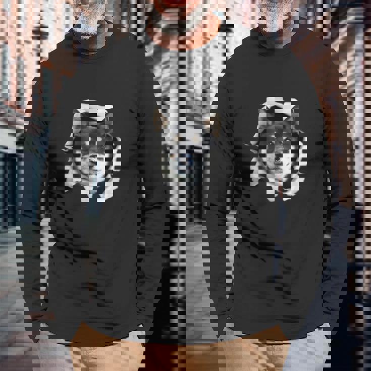 面白いtシャツ 柴犬 イヌ わんこ メンズ 犬好き グッズ かわいい おもしろ 面白い 服 ネタ 長袖Tシャツ 高齢者への贈り物