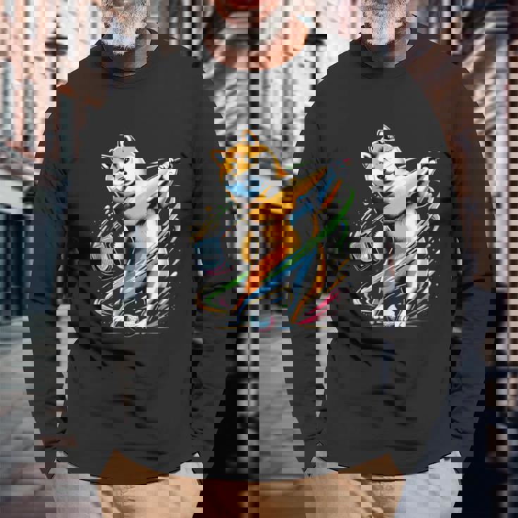 面白いtシャツ 柴犬 ゴルフ イヌ わんこ メンズ 犬好き グッズ かわいい おもしろ 面白い 服 ネタ 長袖Tシャツ 高齢者への贈り物