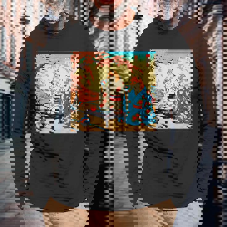 面白いtシャツ 柴犬 酒 イヌ わんこ メンズ 犬好き グッズ かわいい おもしろ 面白い 服 ネタ 浮世絵 長袖Tシャツ 高齢者への贈り物