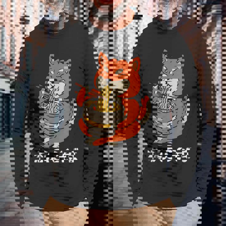 面白いtシャツ 犬 わんこ そば ラーメンメンズ 犬好き グッズ かわいい おもしろ 面白い 服 ネタ 長袖Tシャツ 高齢者への贈り物