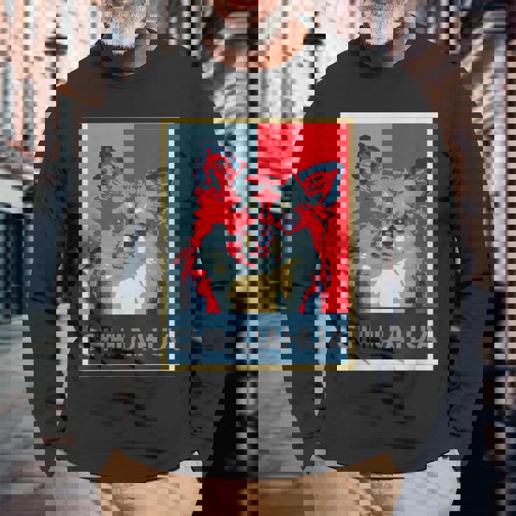 面白いtシャツ 犬 チワワ わんこ メンズ レディース オリジナル おもしろ グッズ 面白い 夏 服 ネタ 長袖Tシャツ 高齢者への贈り物