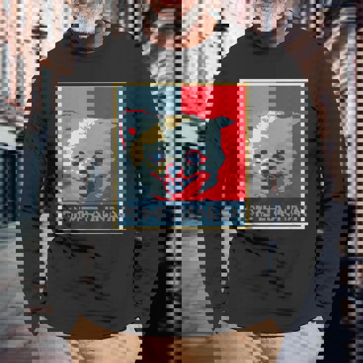 面白いtシャツ 犬 ポメラニアン わんこ メンズ レディース オリジナル おもしろ グッズ 夏 服 ネタ 長袖Tシャツ 高齢者への贈り物