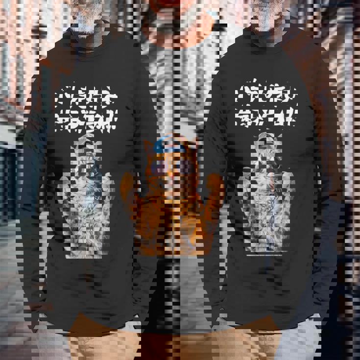 面白いtシャツ 猫 ネコ バカも休み休み 猫好き グッズ おもしろ 面白い 服 ネタ にゃんこ 猫の下僕 長袖Tシャツ 高齢者への贈り物