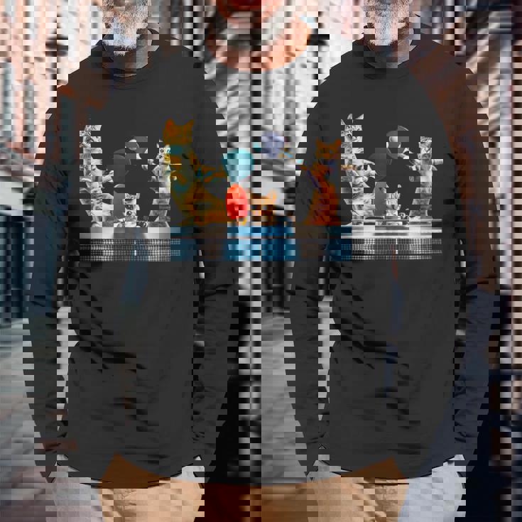 面白いtシャツ 猫 ネコ メンズ 卓球 猫好き グッズ おもしろ 面白い 服 ネタ にゃんこ 猫の下僕 長袖Tシャツ 高齢者への贈り物