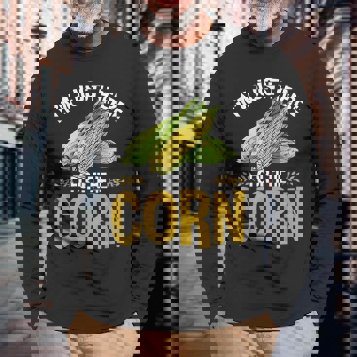 面白いとうもろこし野菜 とうもろこし 長袖Tシャツ 高齢者への贈り物