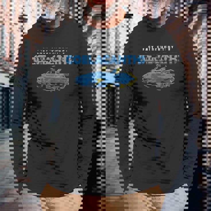 面白いシーラカンスス 魚愛好家 古典学者 長袖Tシャツ 高齢者への贈り物