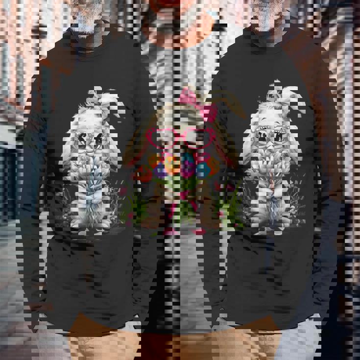 面白いチューリップ メンズ レディース キッズ チューリップブーケ フラワーフローリスト 長袖Tシャツ 高齢者への贈り物