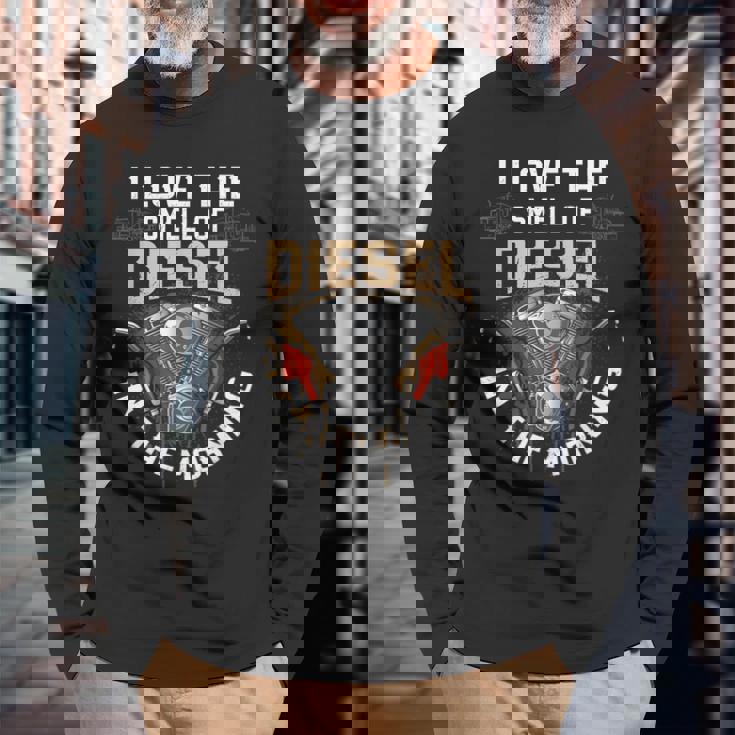 面白いディーゼルメカニックシャツ I Love Themell Of Diesel 長袖Tシャツ 高齢者への贈り物