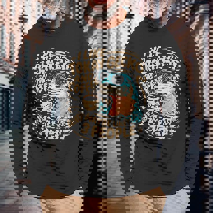 面白いトッケイヤモリの飼い主が爬虫類のトカゲを言う 長袖Tシャツ 高齢者への贈り物
