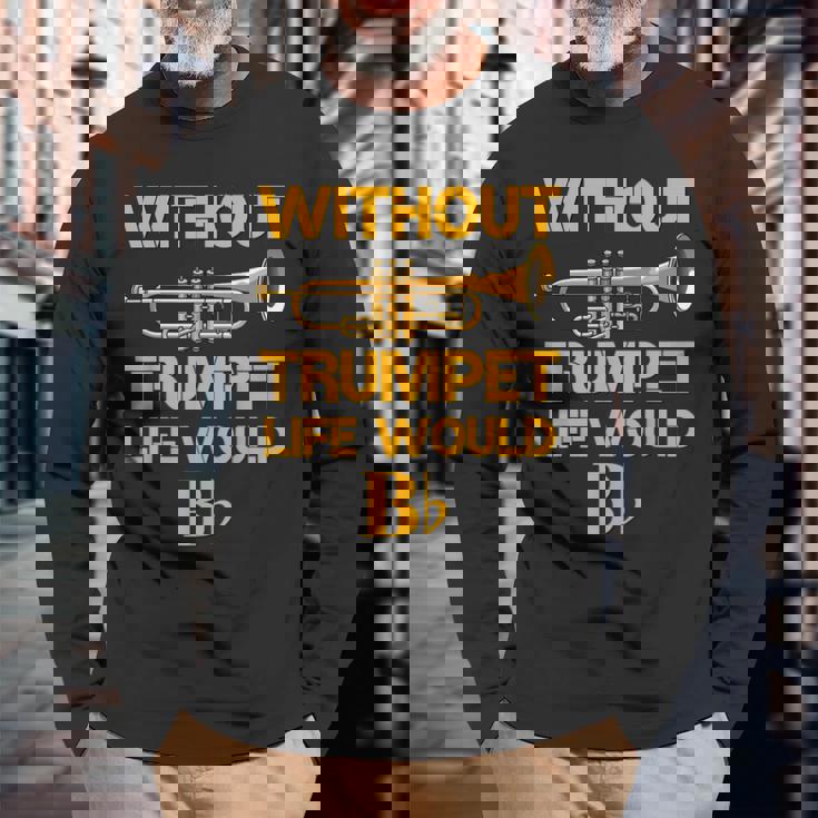 面白いトランペットシャツ 駄じゃれマーチングバンド トランペットジャズミュージシャン 長袖Tシャツ 高齢者への贈り物