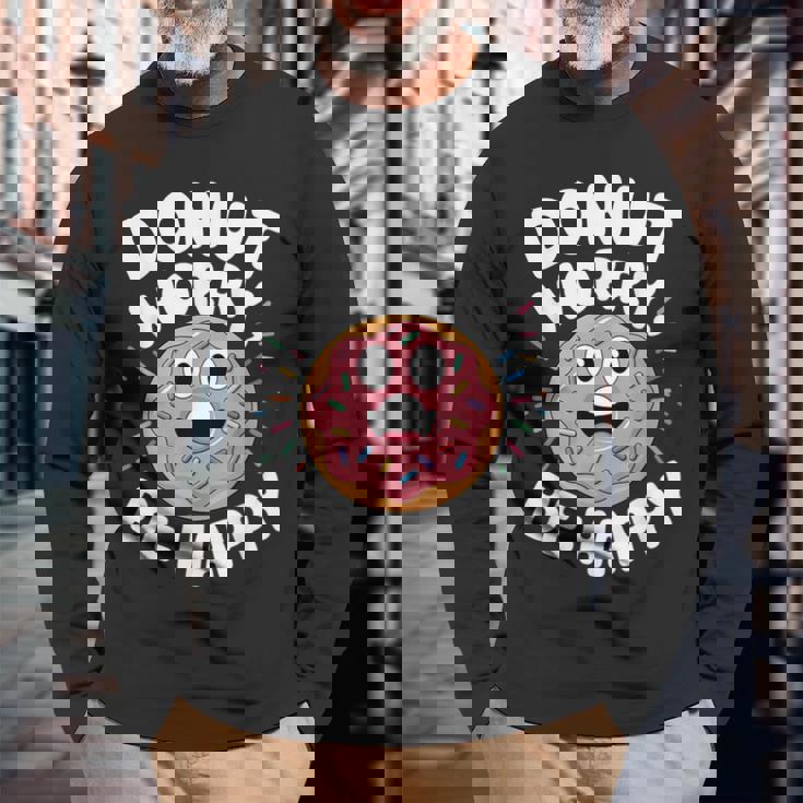 面白いドーナツしゃれ 長袖Tシャツ 高齢者への贈り物