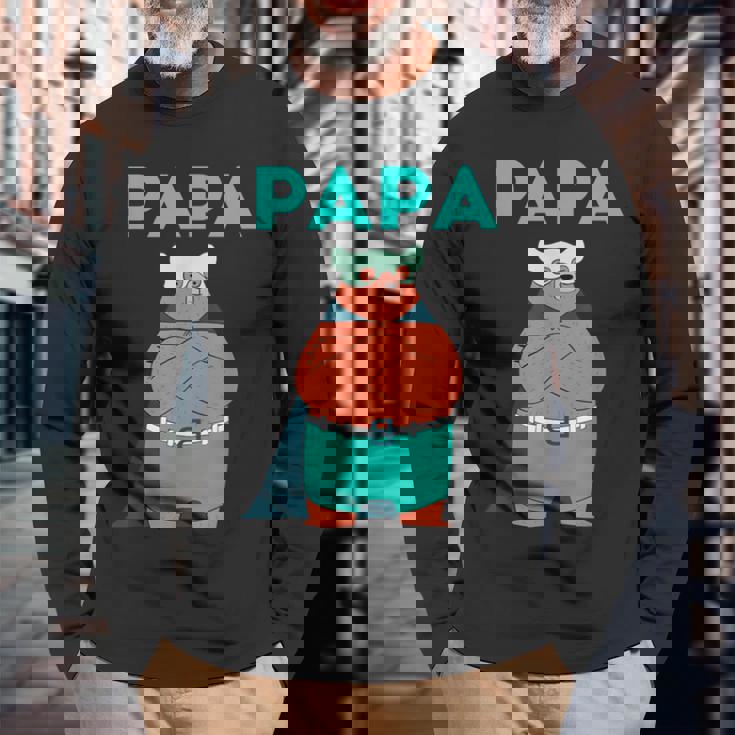 面白いパパベアシャツ I 父の日誕生日ギフト 長袖Tシャツ 高齢者への贈り物