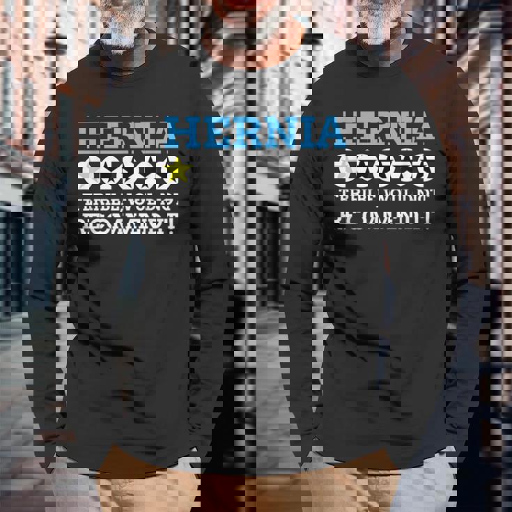 面白いヘルニア 長袖Tシャツ 高齢者への贈り物