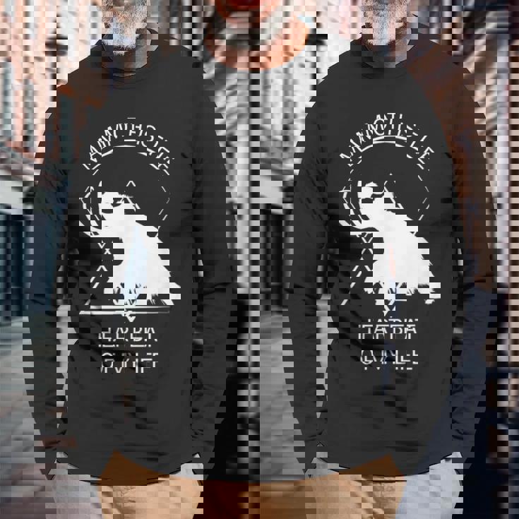 面白いマムート石器時代の氷河期デザイン 先史時代のデザイン 長袖Tシャツ 高齢者への贈り物