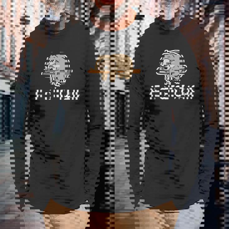 面白いロシア語 Not Today ロシア語の言葉 長袖Tシャツ 高齢者への贈り物